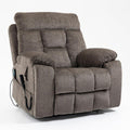 Oversized Lift Recliner Chair for Big and Tall Elderly, 26' Extra Wide Seat Power Lift Recliners with Heat and Massage, Dual Motor Electric Lay Flat Living Room Sofa with Lumbar Pillow