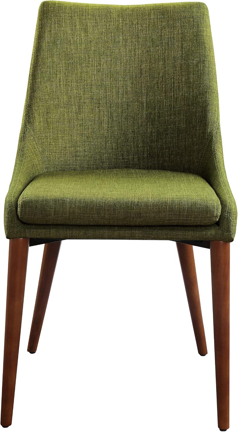 OSP Home Furnishings Palmer Mid-Century Modern Dining Chair, 2-Pack, Fabric, Green