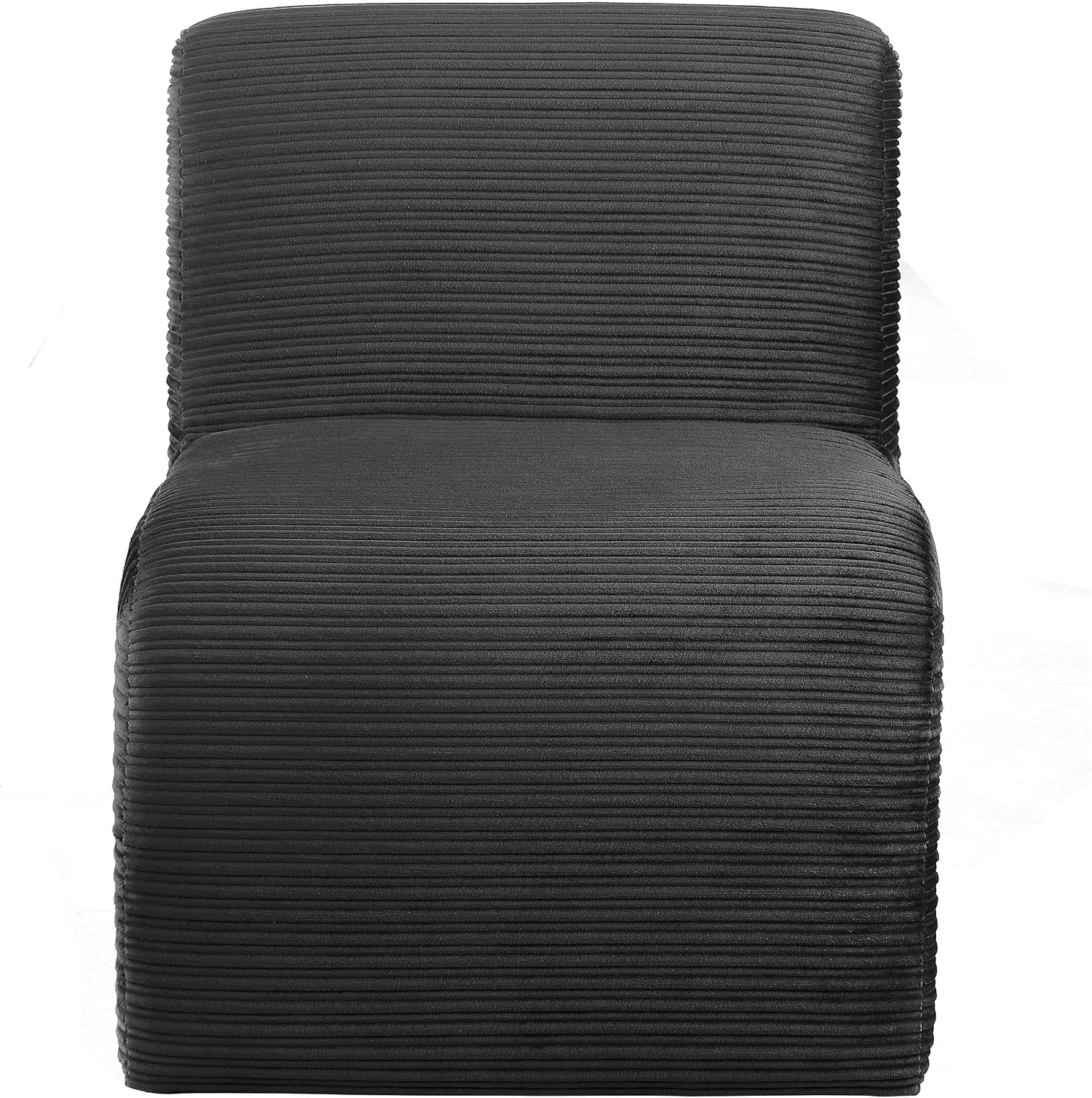 Coaster Home Furnishings - Drayton - Wood and Metal - Upholstered Armless Accent Chair with Sinuous Curves, Ribbed Detailing and Foam Padding - Living Room - Black - 907526