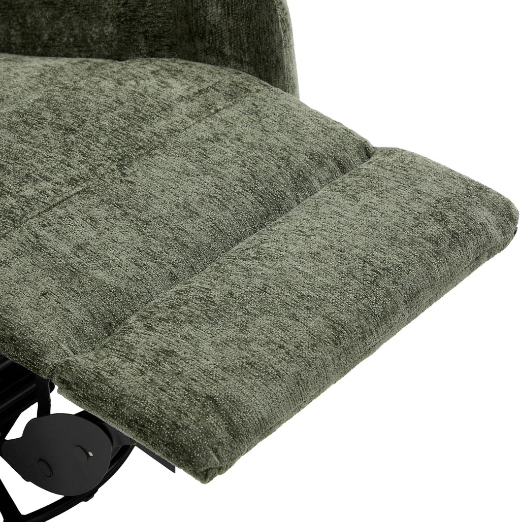 Christopher Knight Home Harper Massage Recliner Chair with 8 Modes, Chenille Upholstered Recliner Sofa, Swivel Massage Chair with a Side Storage Pocket for Living Room/Bedroom, Head Support, Green