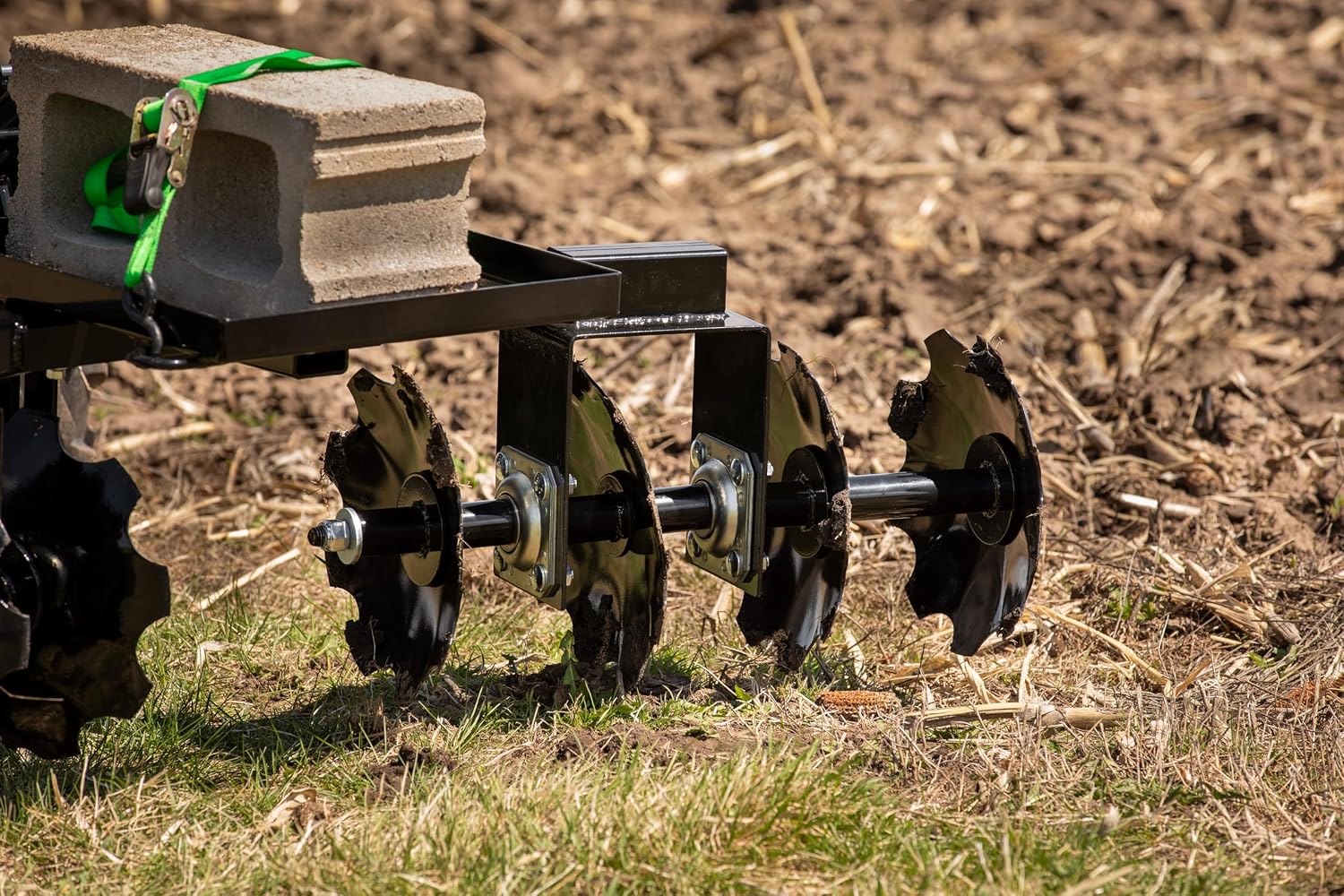 IMPACT IMPLEMENTS® Disc Plow Harrow with Weight Tray for ATV/UTV/Garden Tractors. Prep Soil, Cut Weeds & Clear Crop Remains.