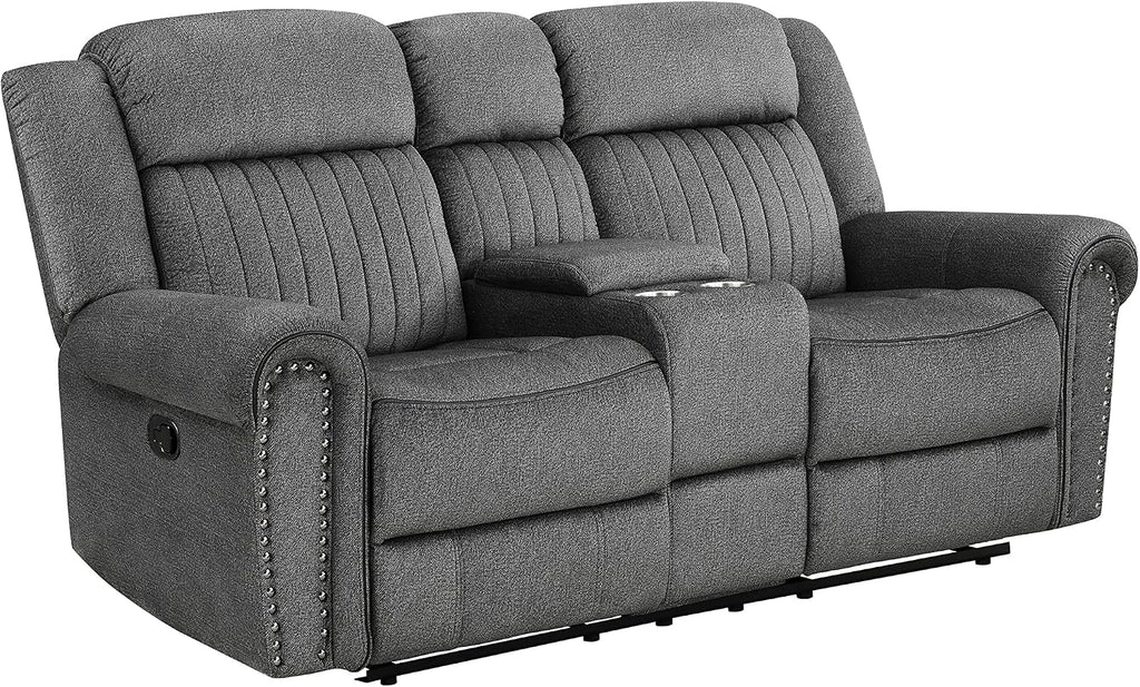 Lexicon Dakota 2-Piece Manual Reclining Living Room Set, Charcoal