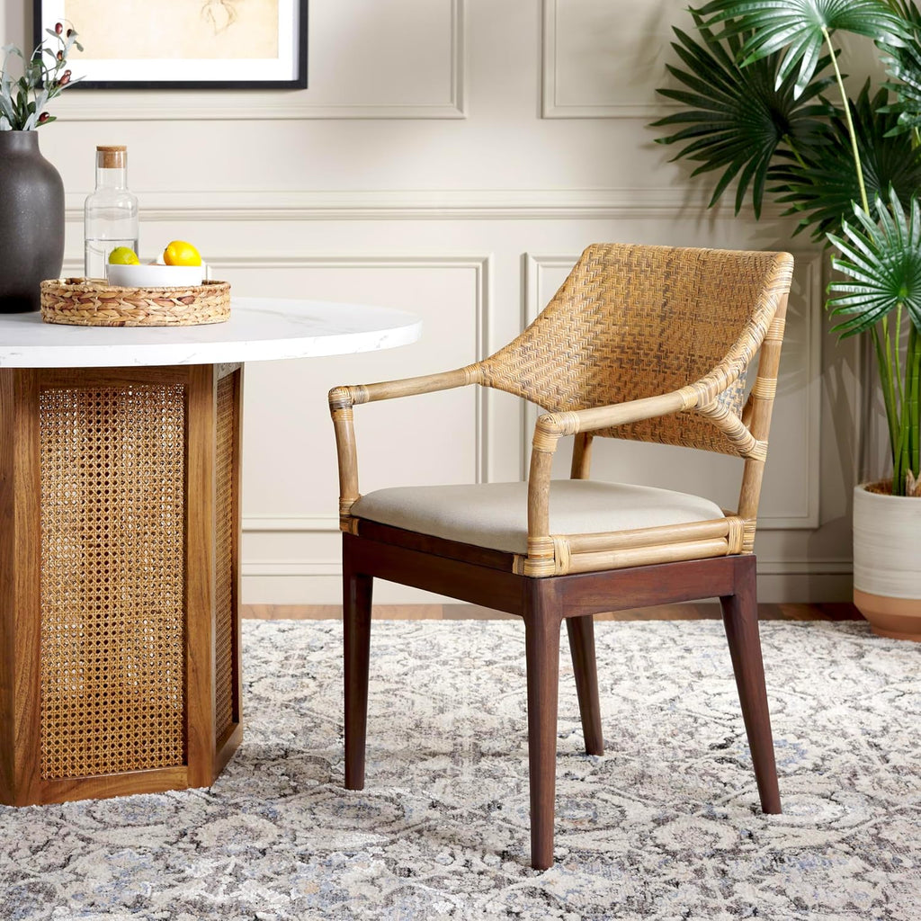 SAFAVIEH Home Collection Carlo Arm Chair, Honey