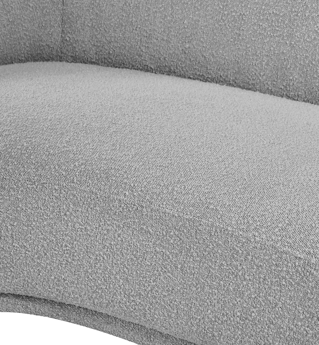 Meridian Furniture 693Grey-C Hyde Collection Modern | Contemporary Boucle Fabric Upholstered Accent Chair with Rounded Back, Grey, 42' W x 38' D x 27.5' H
