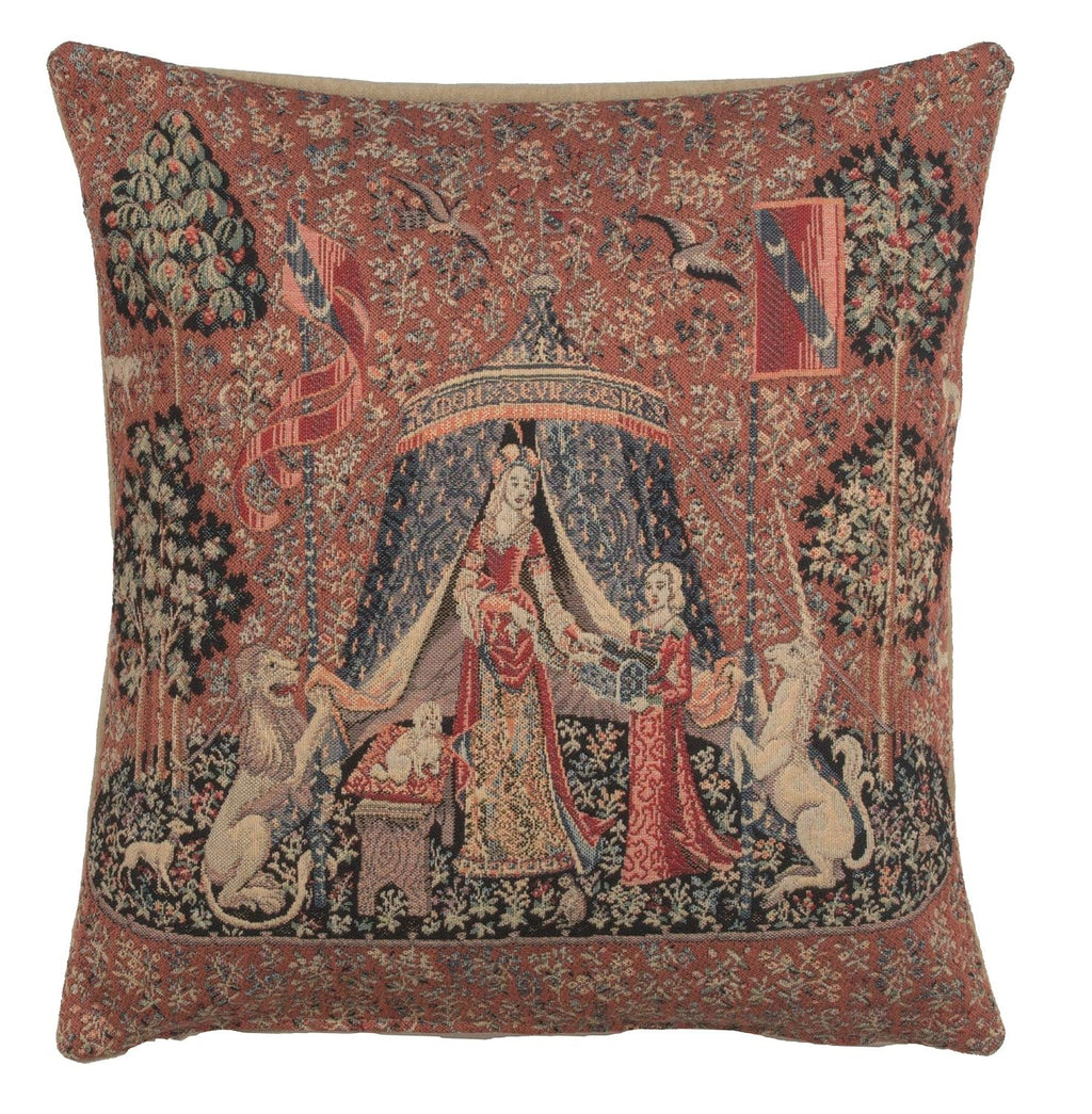 To My Sole Desire - Perfect Decorative Colorful Cotton Cushion Cover - Woven in Belgium - European Art Design Tapestry Cushion Pillow Case for Sofa Couch