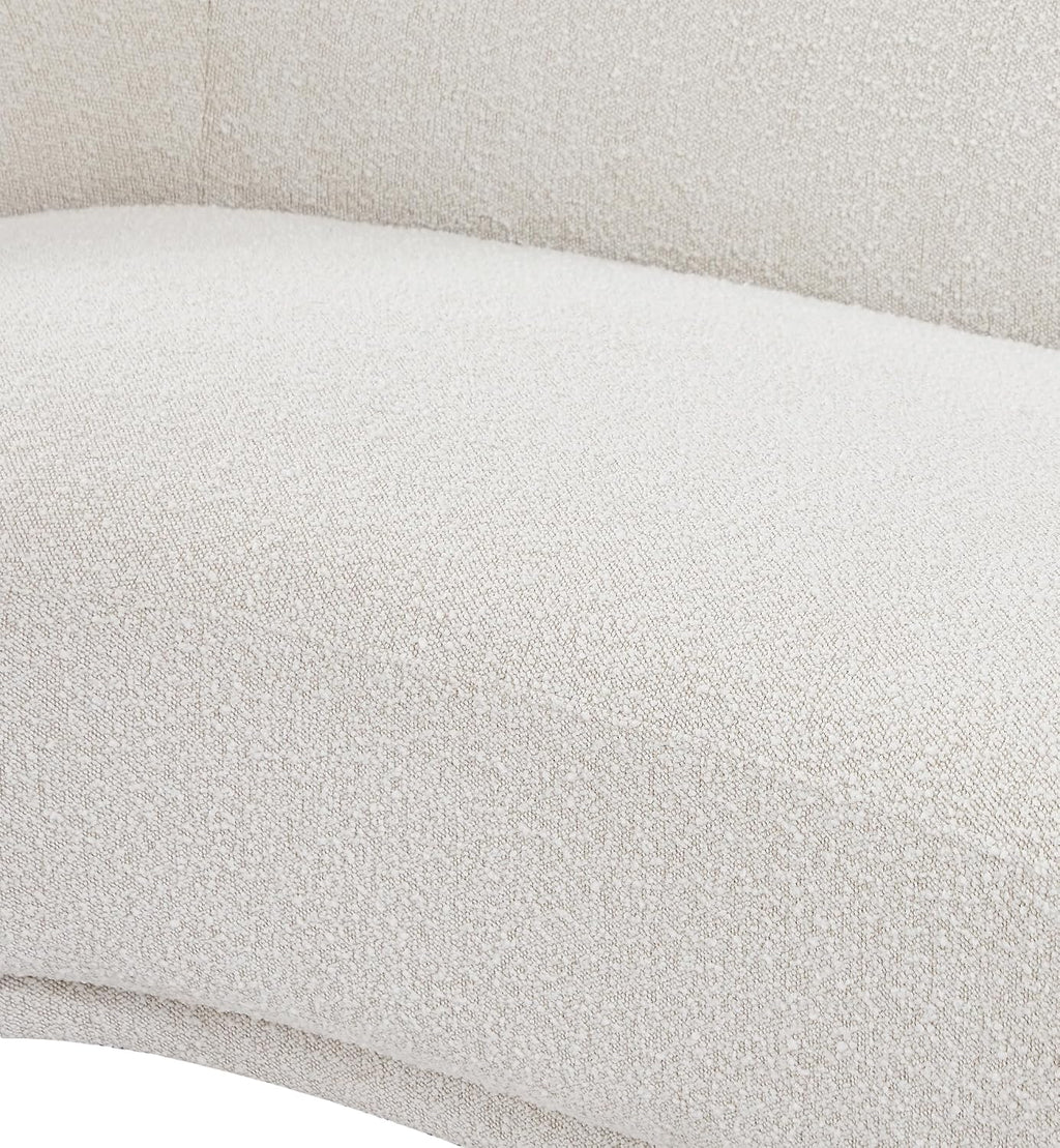 Meridian Furniture 693Cream-C Hyde Collection Modern | Contemporary Boucle Fabric Upholstered Accent Chair with Rounded Back, Cream, 42' W x 38' D x 27.5' H