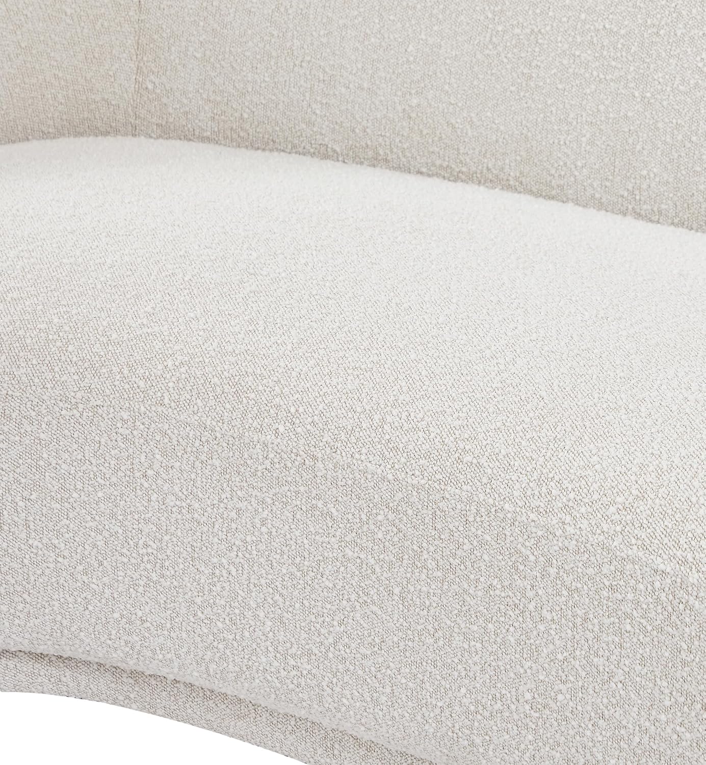 Meridian Furniture 693Cream-C Hyde Collection Modern | Contemporary Boucle Fabric Upholstered Accent Chair with Rounded Back, Cream, 42' W x 38' D x 27.5' H