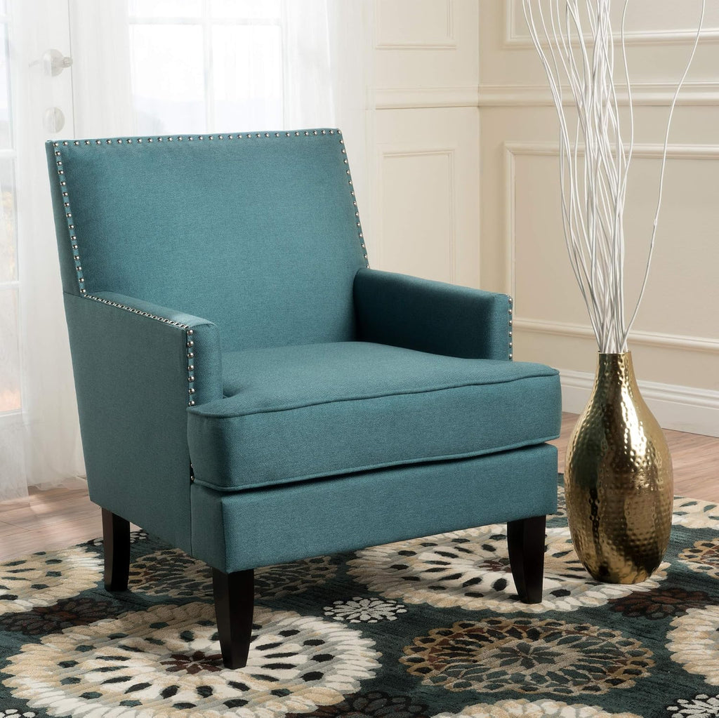Christopher Knight Home Tilla Fabric Club Chair, Dark Teal
