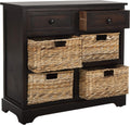 SAFAVIEH Furniture - Herman 2-Drawer Storage Unit - Brown - Solid Wood - Classic Storage Design - Ideal for Living Room, Entryway, Home Office, 29' W x 13' D x 27.5' H - Fully Assembled (AMH5702F)