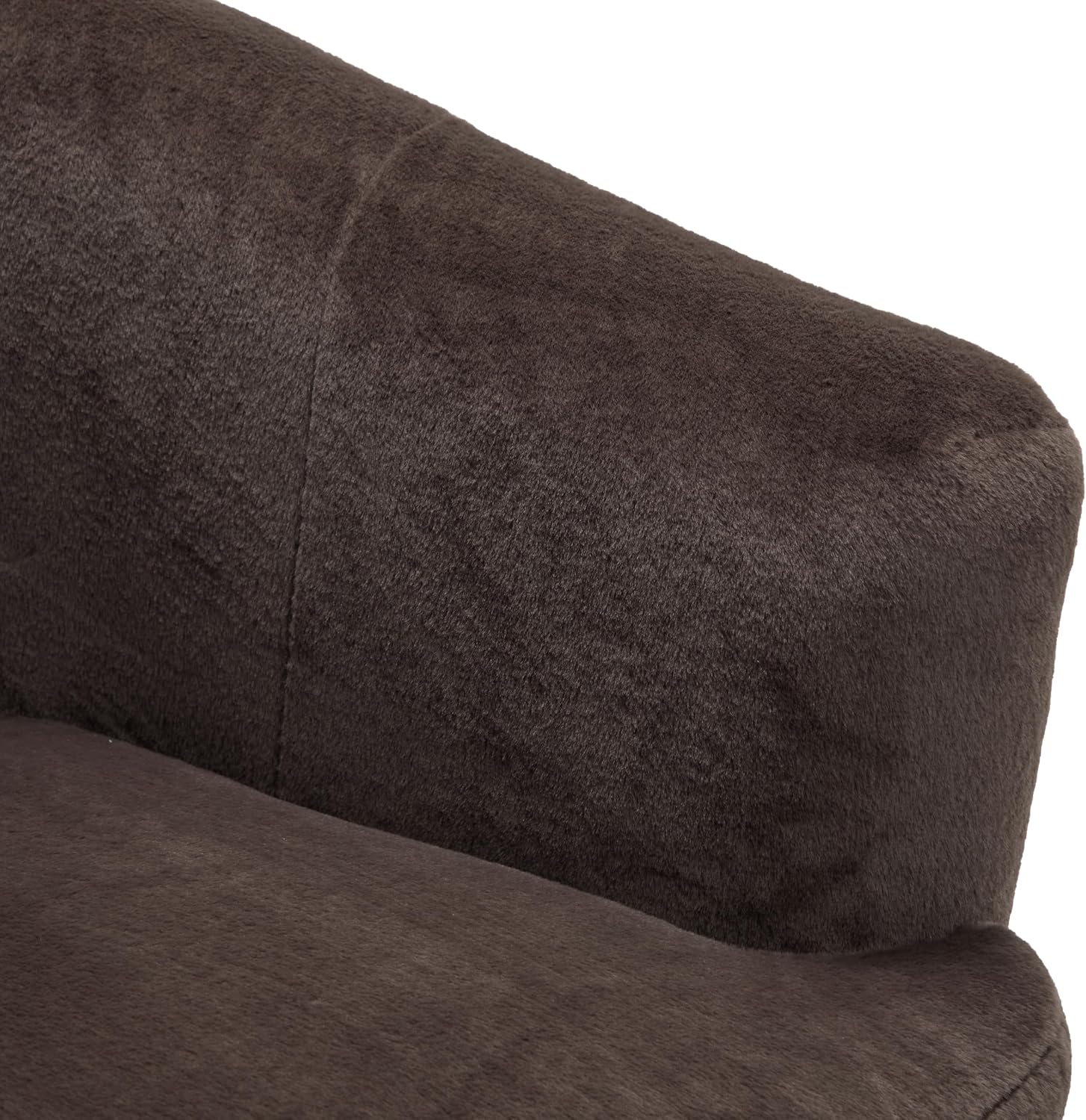 Christopher Knight Home Manie Plush Fabric 360° Swivel Accent Chair, Solid Wood Living Room Swivel Barrel Chair, Rotating Single Lounge Sofa, Comfy Reading Armchair, Dark Brown