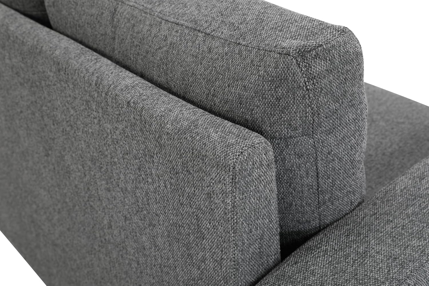 Container Furniture Direct Miles Mid Century Modern Couch for Small Spaces, Living Rooms, Apartments, and Condos, 3 Seater Sofa with Reversible Back Pillows, 77' Wide, Grey