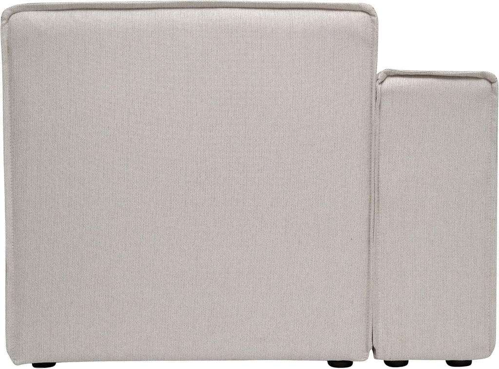 Flash Furniture Bridgetown Fabric Left Chair Module for Sectional Sofa, Customizable Modular Couch Left Seat with Arm Rest, Cream