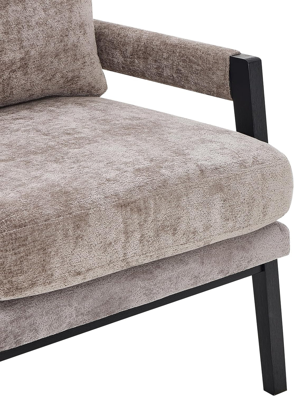 Roundhill Furniture Kelly Mid-Century Modern Chenille Upholstered Accent Armchair, Gray