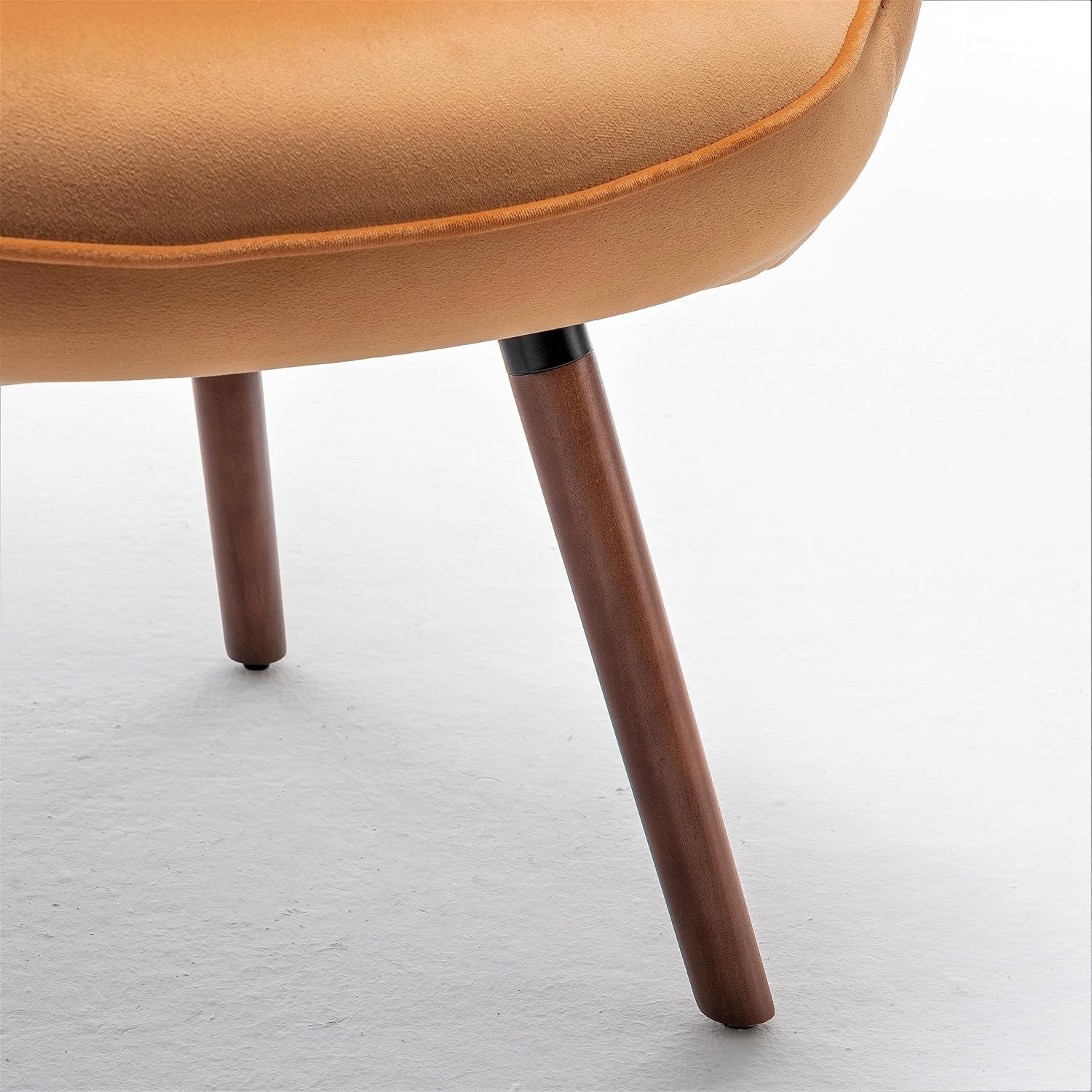 Container Furniture Direct Chic Accent Arm Chairs for Living Room, Bedroom, or Home Office, Button-Tufted Midcentury Armchair with Wingback Design and Splayed Legs, Mustard Yellow