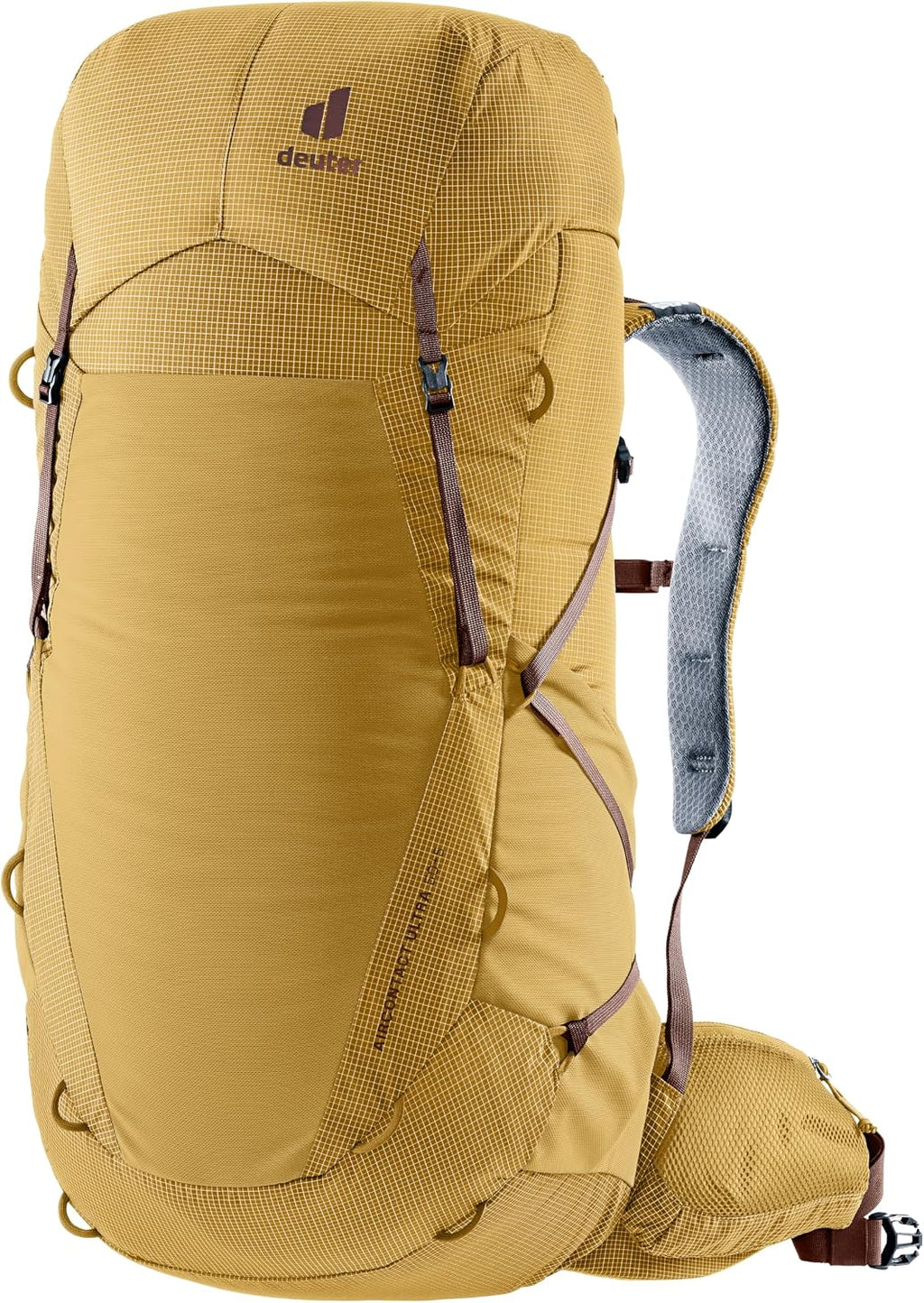 Deuter Aircontact Ultra 50 + 5L Lightweight Thru-Hiker Backpack for Backpacking & Long-Distance Hiking & Travel - Savanna-Raisin