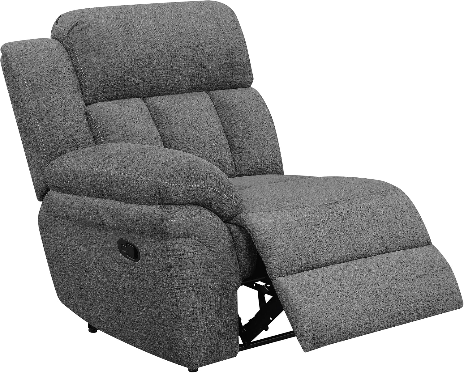 Coaster Home Furnishings - Bahrain - Upholstered Reclining Sofa with Dual Recliners, Pillowtop Arms, Tufting Accents and Transitional Style - Living Room - 99-Inch - Charcoal - 609541