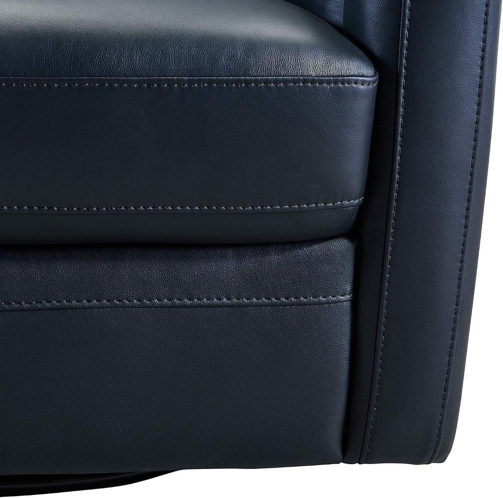 Armen Living Desi Contemporary Leather Swivel Living Room Accent Chair, 32' Wide, Black
