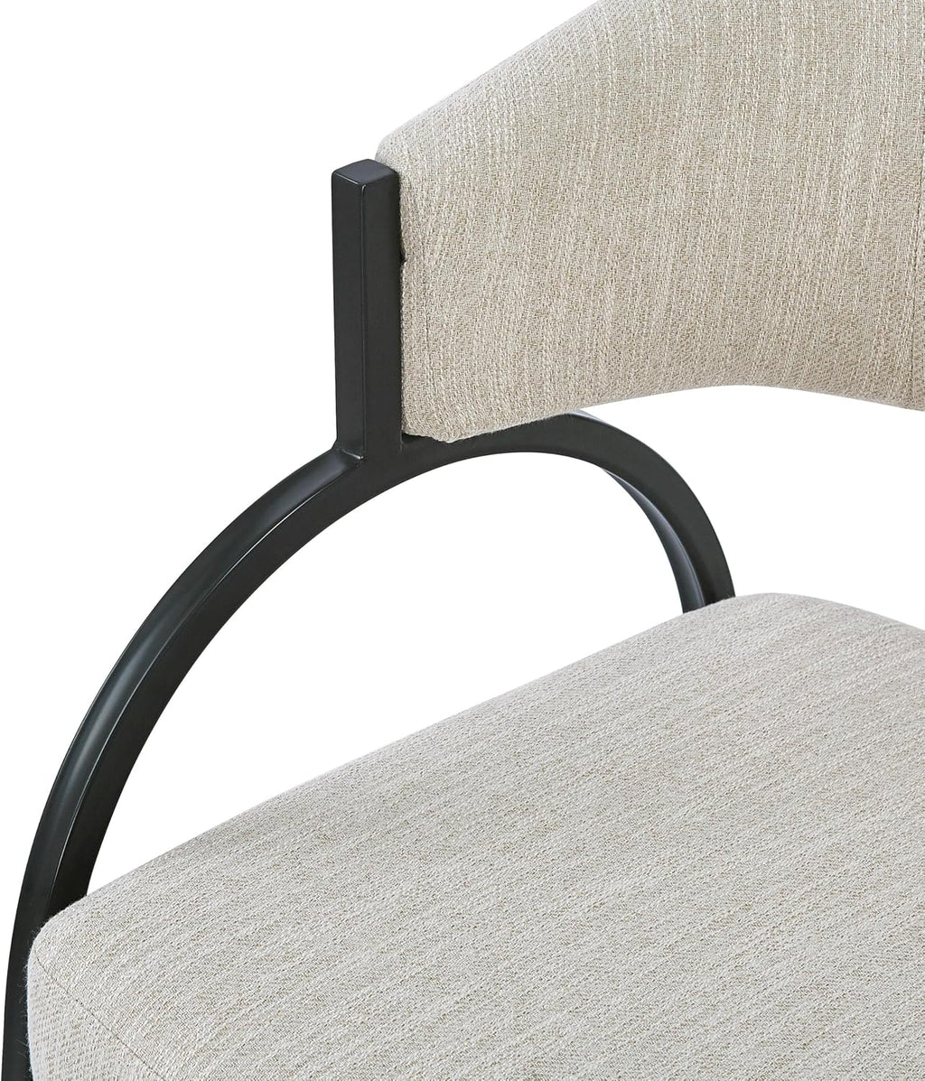 Christopher Knight Home Soft Padded Dining Chairs Set of 2, Upholstery Dining Chairs, Curved Backrest Accent Chairs, Metal Legs Comfortable Seating for Home Dining Room or Kitchen, Beige