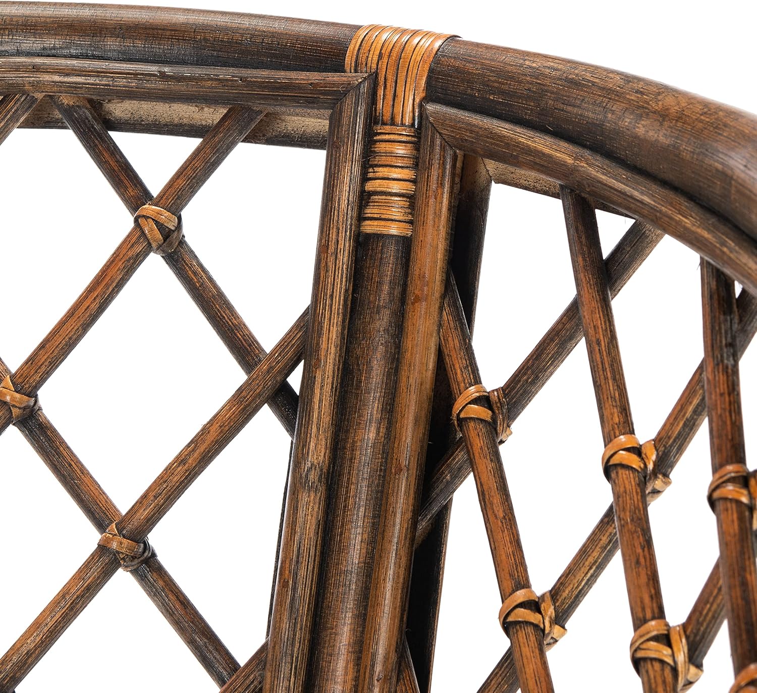 SAFAVIEH Furniture - Carlotta Rattan Arm Chair - Brown & Black - Solid Wood - Coastal Open-Arm Design - Ideal for Living Room, Sunroom, Bedroom (SEA4013C)