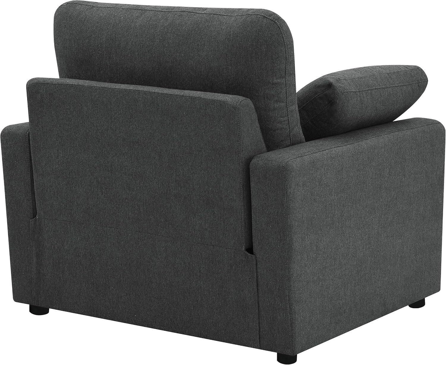 Coaster Home Furnishings - Collins - Wood and Fabric - Power Recliner with Horizontal Tufted Detail, Padded Arms, and Reversible Cushions - Living Room - Dark Gray - 609533P