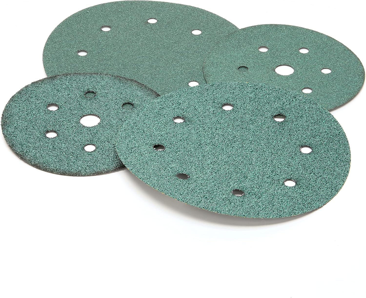 3M Green Corps Hookit Sanding Discs, 00524, No Hole, 8 in, 40+ Grade, Pack of 25 Production Discs, for Coating Removal, Metal Surfaces, Auto Sanding