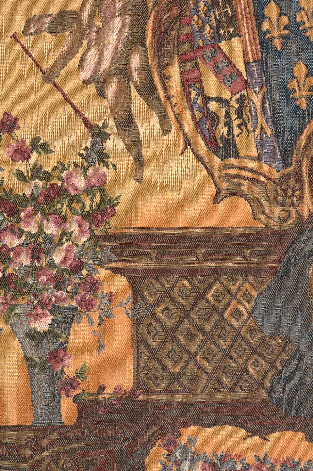 Charlotte Home Furnishings Inc. Dame Au Blason French Tapestry Wall Hanging, 58 X 44 Inch, Viscose Cotton And Polyester Blend Wall Art, Woven In France, Perfect For Home Decor And Wall Decor