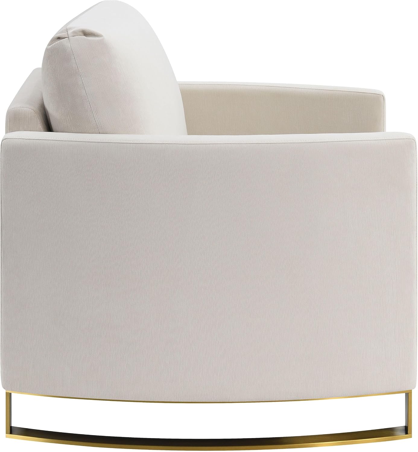 Coaster Home Furnishings - Corliss - Fabric Upholstered Curved Track Arm Accent Chair with Stainless Steel Legs, Gold Accents and Reversible Cushion - Living Room - Beige - 508823