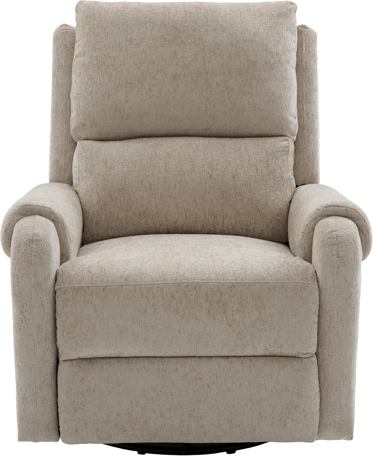 Christopher Knight Home Harper Massage Recliner Chair with 8 Modes, Chenille Upholstered Recliner Sofa, Swivel Massage Chair with a Side Storage Pocket for Living Room/Bedroom,Head Support,Light Brown
