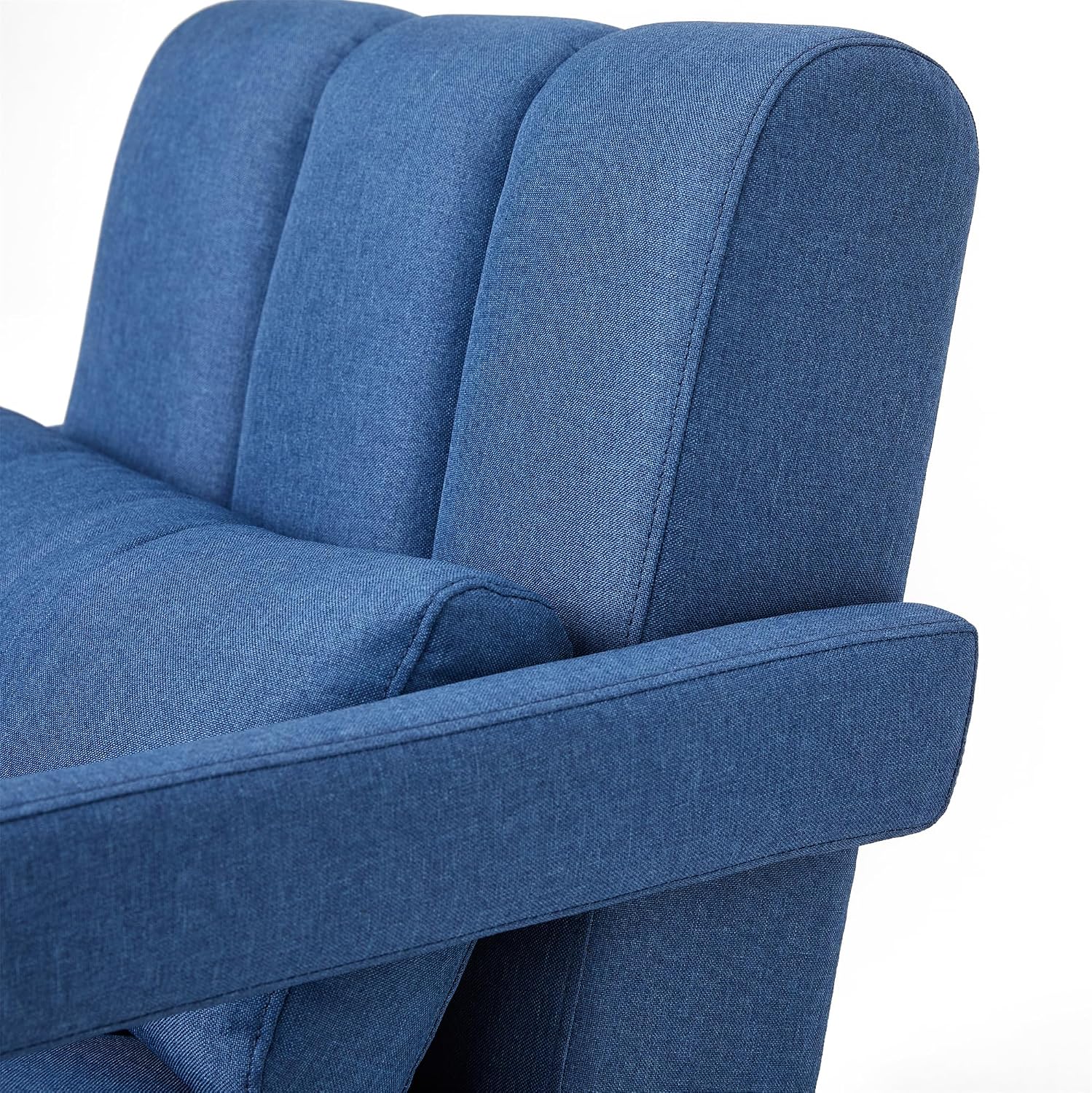Christopher Knight Home Smyth Modern Armchair, Upholstered Accent Chair,Minimalist Lounge Chair, Cozy Seating Chair,with Linen Fabric and a Pillow, Bedroom Chair, Navy Blue