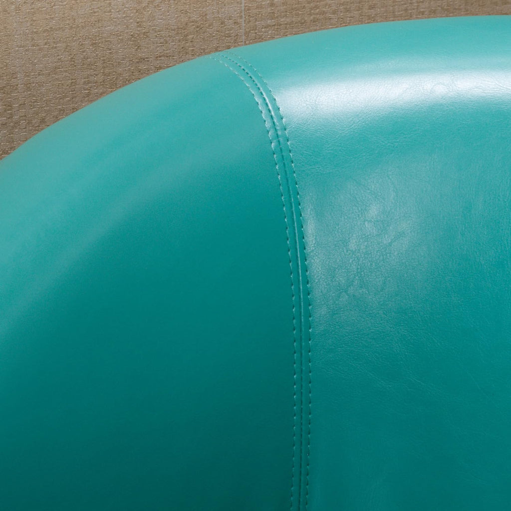 Christopher Knight Home Daymian PU Swivel Club Chair, Turquoise