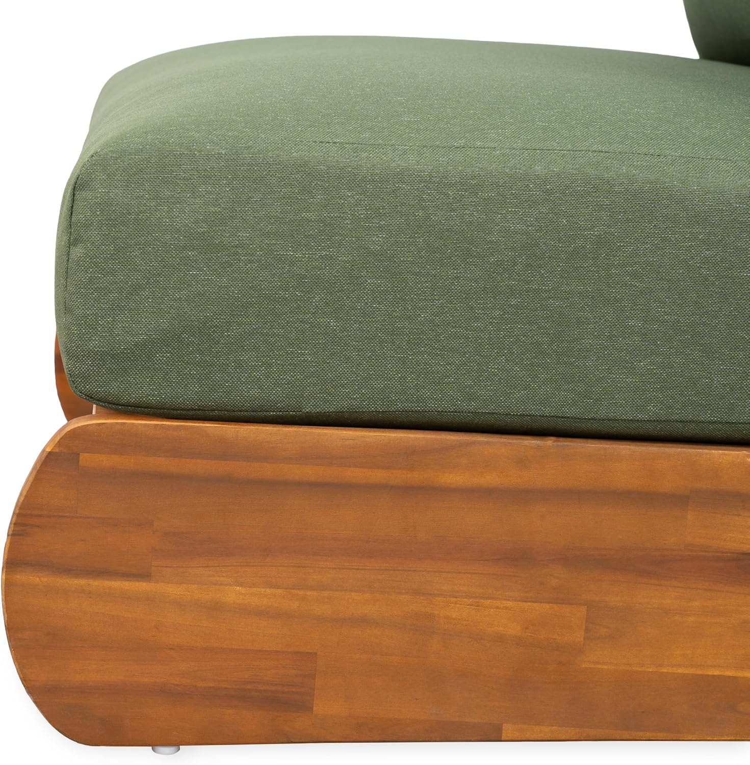Christopher Knight Home Poppy Outdoor Club Chair with Water Resistant, Acacia Wood Lounge Chair Outdoor, Patio Low Profile Accent Chair, Comfy Reading Chair for Garden Backyard, Teak + Green