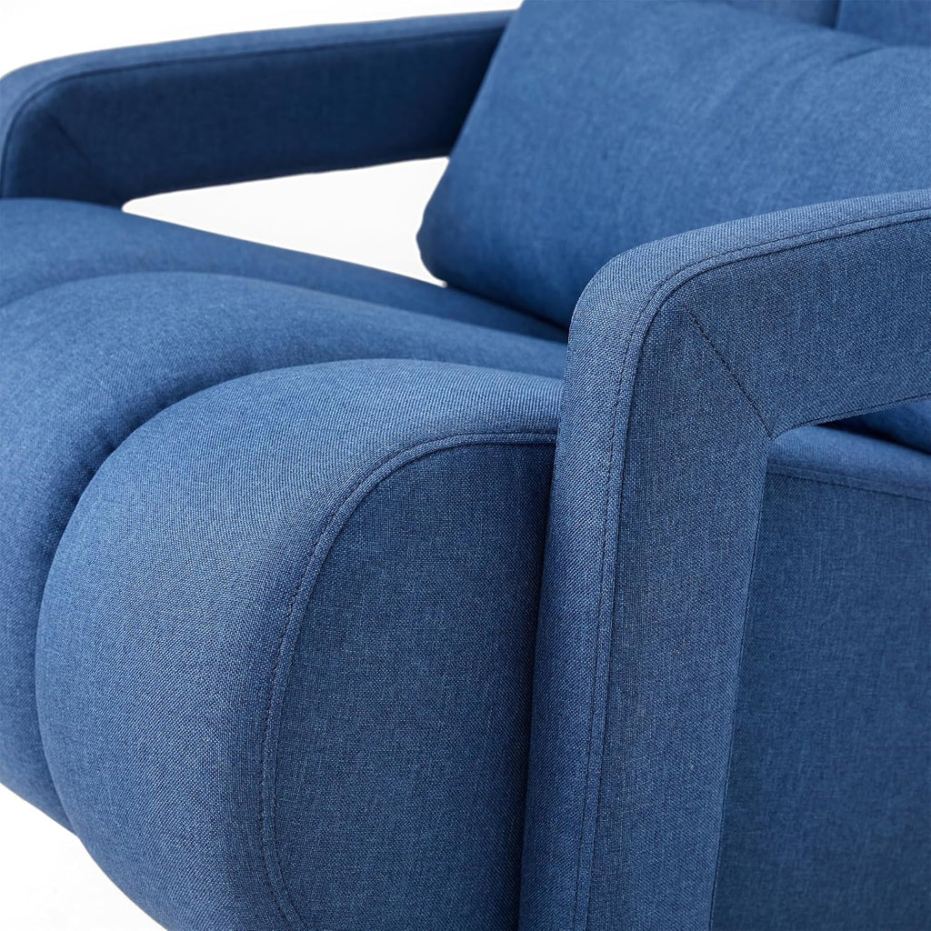 Christopher Knight Home Smyth Modern Armchair, Upholstered Accent Chair,Minimalist Lounge Chair, Cozy Seating Chair,with Linen Fabric and a Pillow, Bedroom Chair, Navy Blue