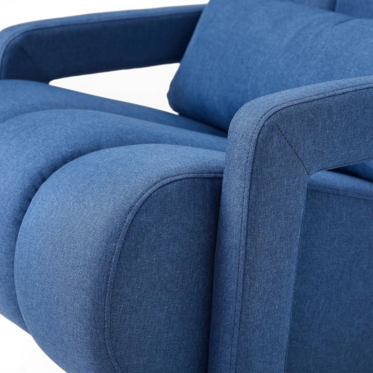 Christopher Knight Home Smyth Modern Armchair, Upholstered Accent Chair,Minimalist Lounge Chair, Cozy Seating Chair,with Linen Fabric and a Pillow, Bedroom Chair, Navy Blue