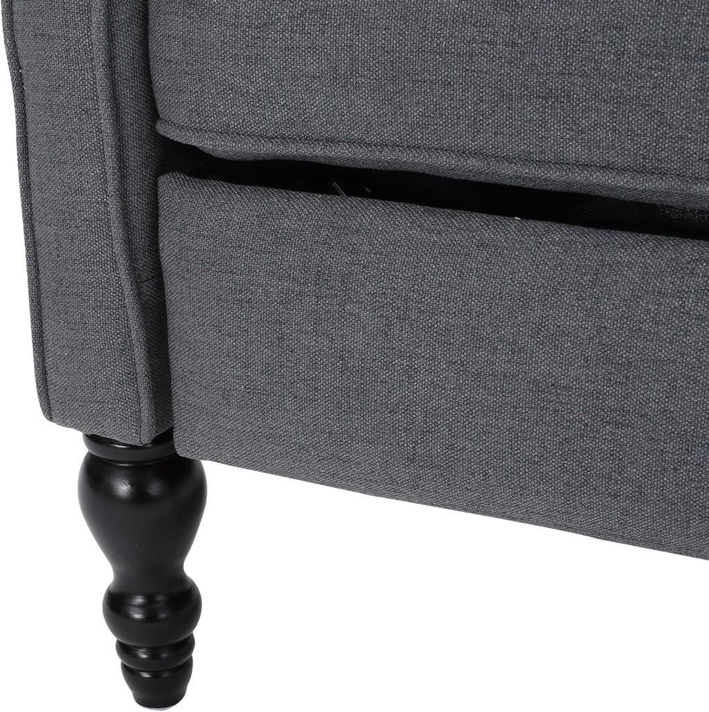 Christopher Knight Home Earlean Fabric Recliner (Set of 2), Charcoal, Dark Brown