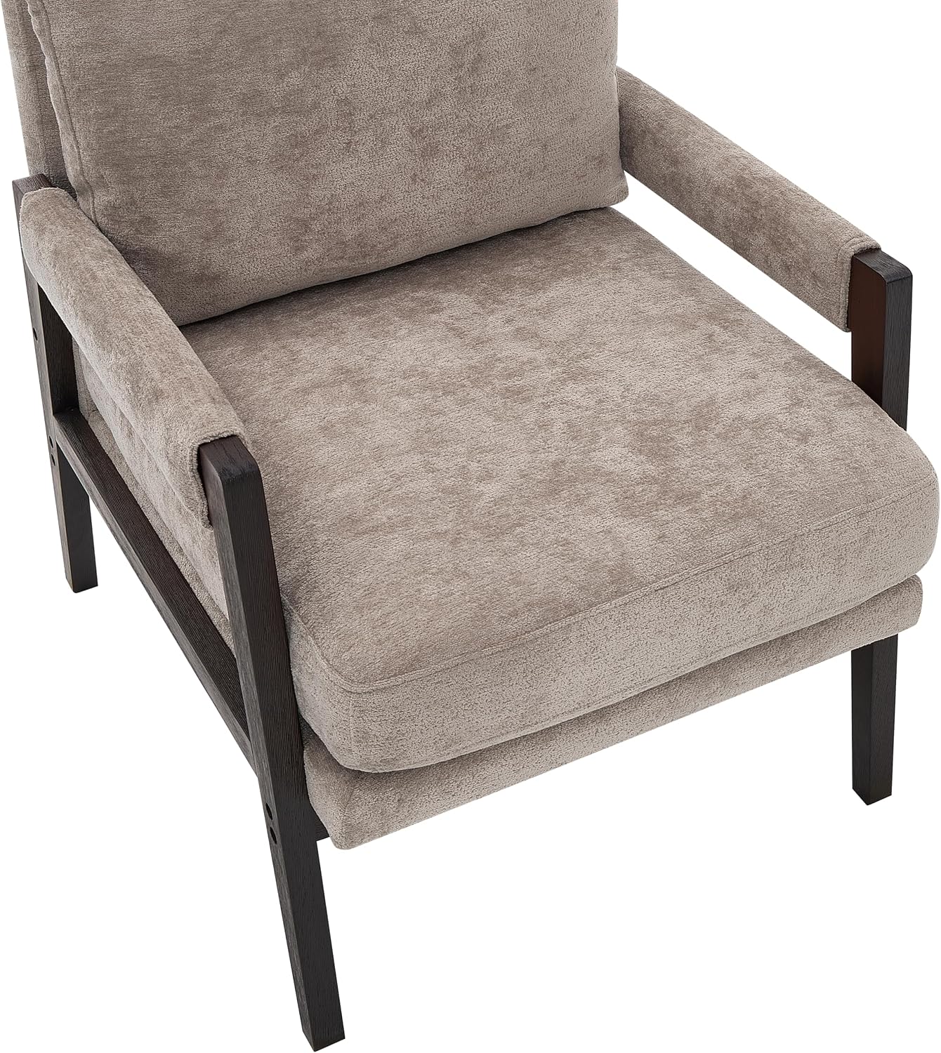 Roundhill Furniture Kelly Mid-Century Modern Chenille Upholstered Accent Armchair, Gray