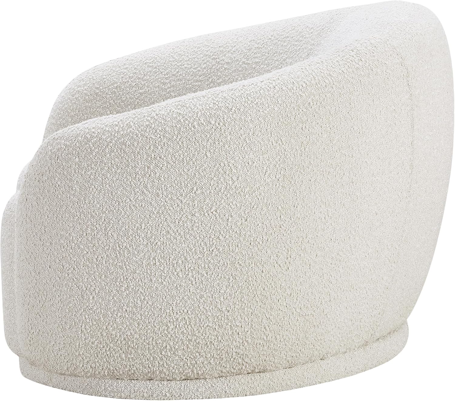 Meridian Furniture 693Cream-C Hyde Collection Modern | Contemporary Boucle Fabric Upholstered Accent Chair with Rounded Back, Cream, 42' W x 38' D x 27.5' H