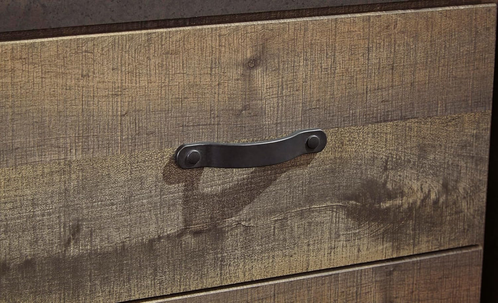 Signature Design by Ashley Trinell Rustic 6 Drawer Dresser with Safety Stop for Bedroom, Dark Brown