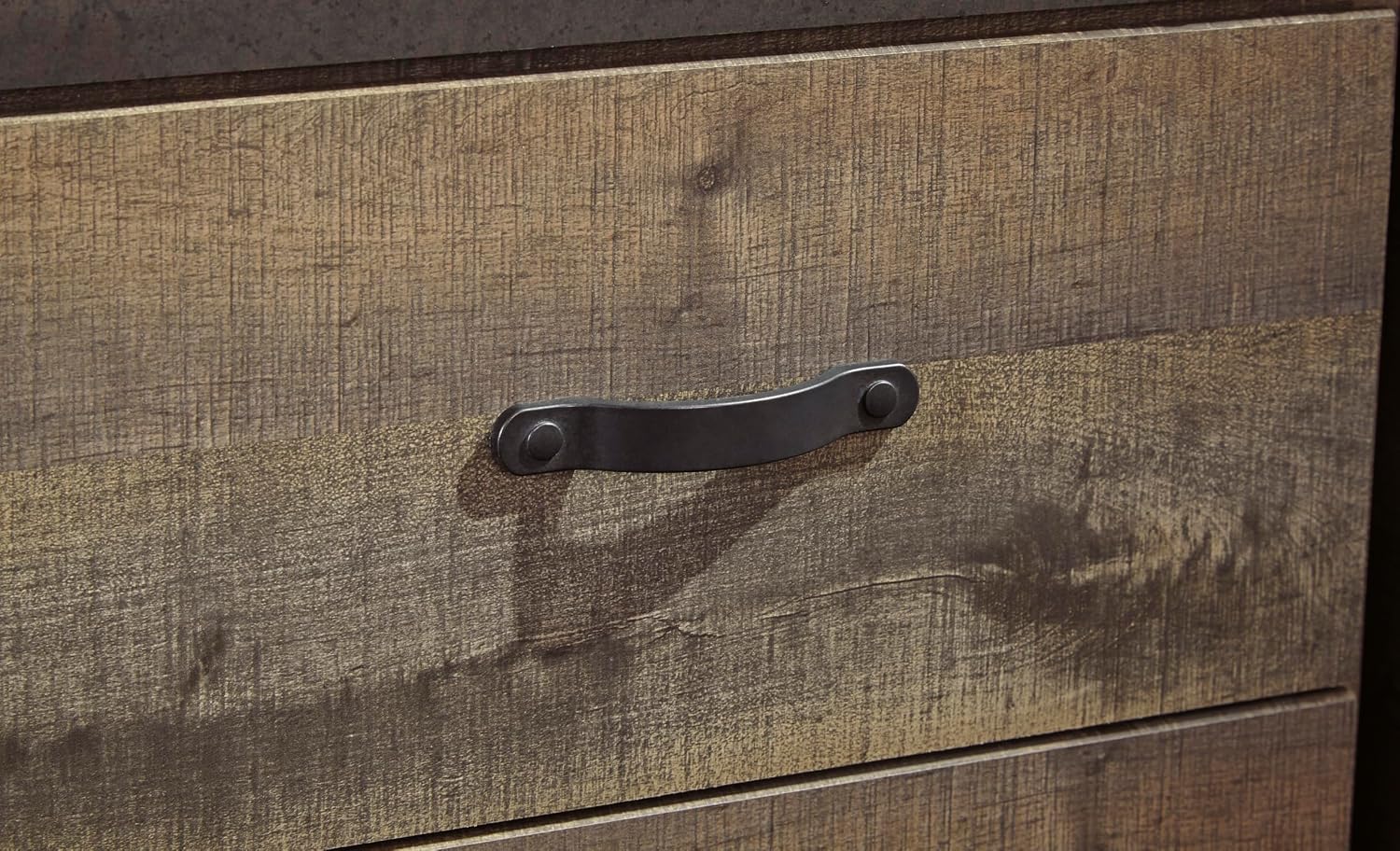 Signature Design by Ashley Trinell Rustic 6 Drawer Dresser with Safety Stop for Bedroom, Dark Brown