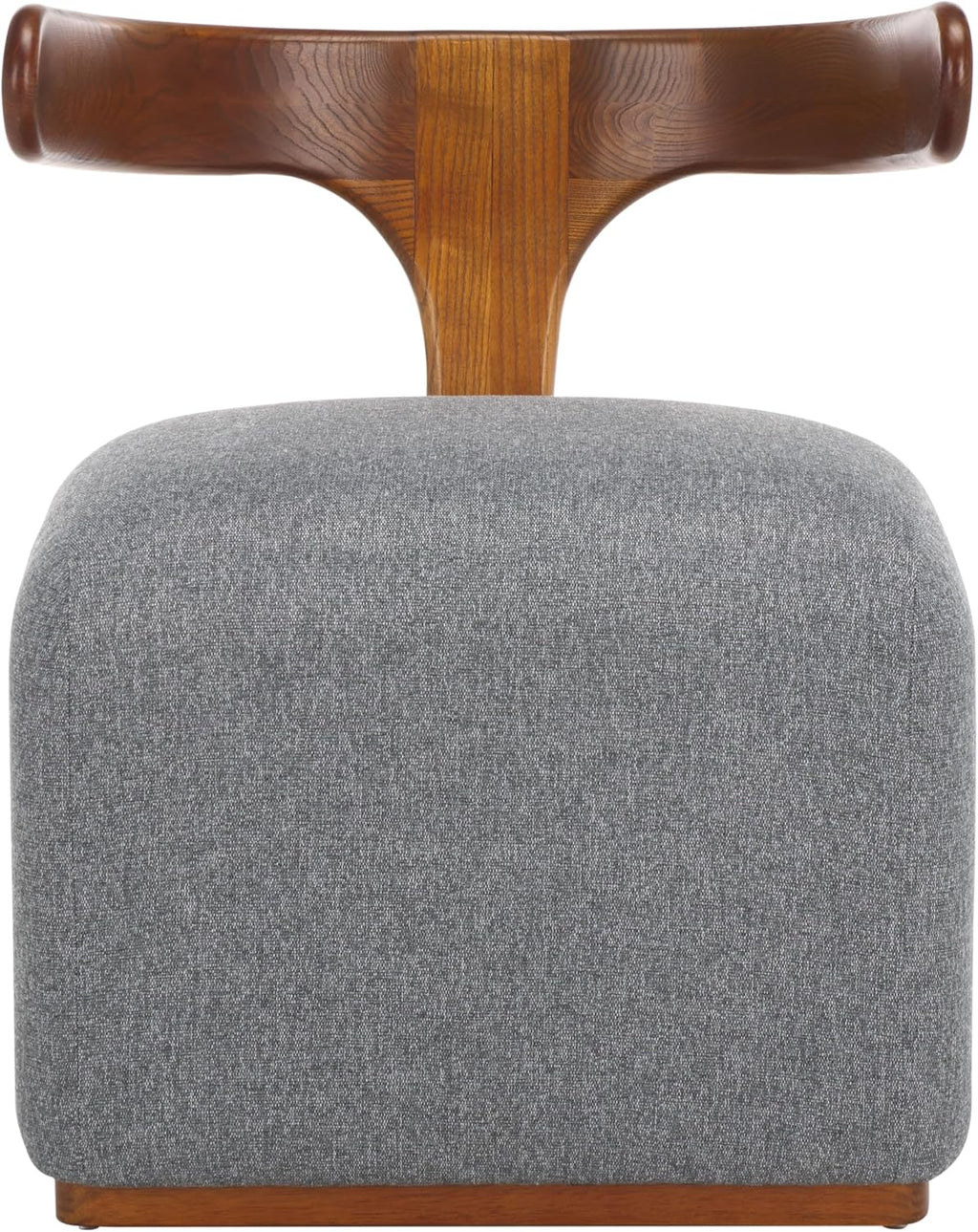 SAFAVIEH Home Collection Oreus Mid-Century Modern Grey Linen/Brown Walnut Solid Wood Accent Chair