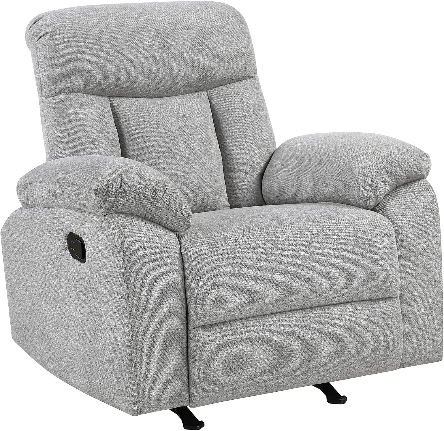 Lexicon Manual Rocker Recliner Chair for Living Room, Chenille Fabric Upholstered Rocking Reclining Chair, Home Theater Seating, Easy Assembly, Recliner, Gray