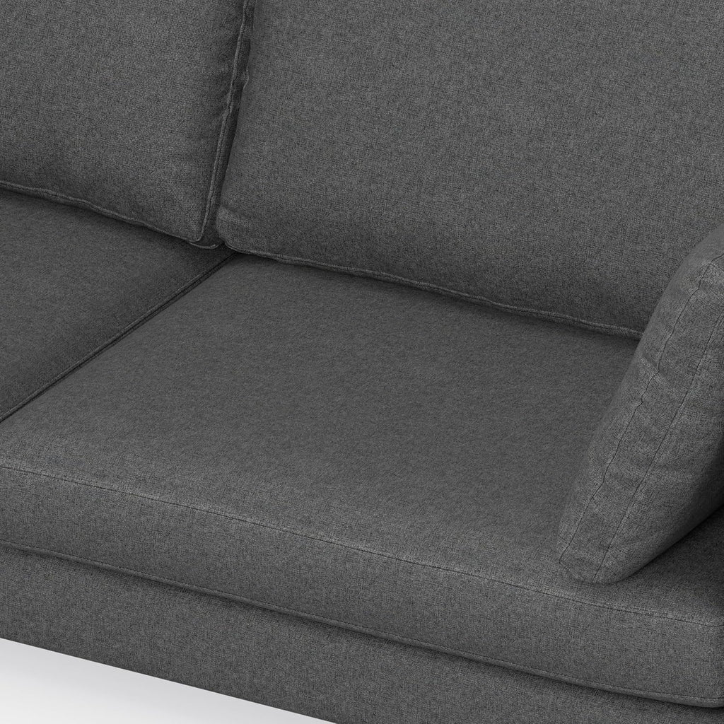SIMPLIHOME Ava Sofa and Ottoman in 100% Recycled Polyester Performance Fabric, Pebble Grey, 90-inch-Wide 3-Seater Couch and Matching 36-inch-Wide Table Ottoman for Living Room, 2-Piece Set
