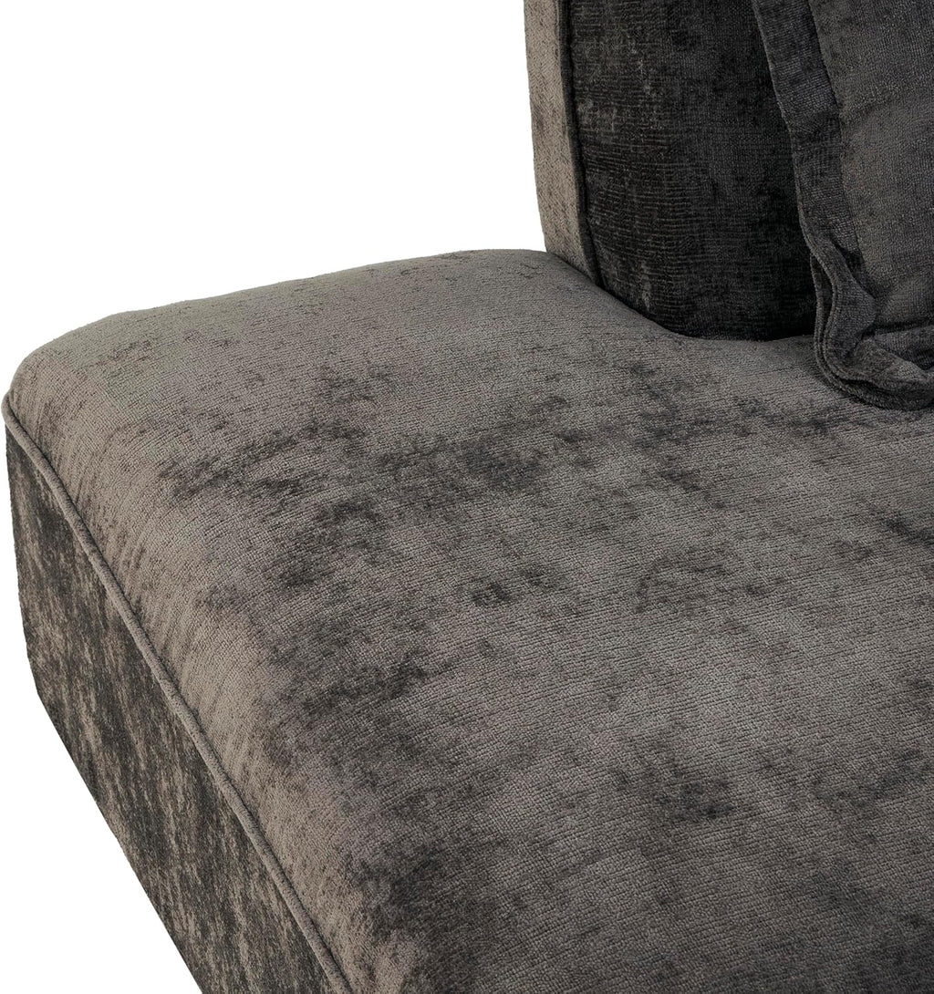 Christopher Knight Home Zacha 121' Modular L-Shape Sofa Couch with Chaise Lounge, Modern Boneless Sofa for Living Room, Fabric Upholstered Cloud Couch with Deep Seat, Dark Brown