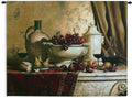 Italian Feast by Loran Speck | Woven Tapestry Wall Art Hanging | Fruit and Wine Still Life Rembrandt Style | 100% Cotton USA Size 53x42