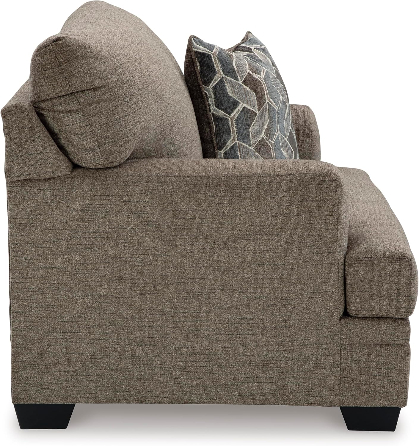 Signature Design by Ashley Stonemeade Urban Upholstered Oversized Chair with Reversible Seat Cushion, 1 Throw Pillow and Track Arms, Gray