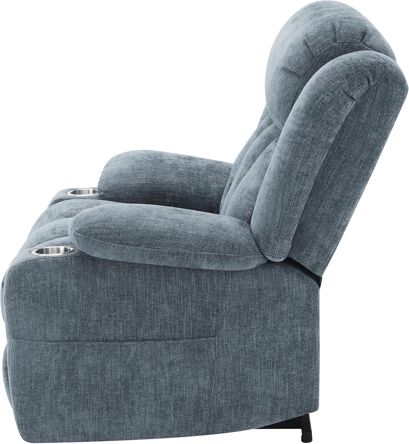 Coaster Home Furnishings - Houston - Fabric - Power Lift Recliner with Pillowtop Arms, Built-in USB Port, Power Panel and Two Cup Holders - Living Room - Slate Blue - 602294P