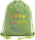 Mato & Hash Wholesale Custom Drawstring Backpacks, Personalized Promotional Cotton Bags - 20PK Lime CE2725