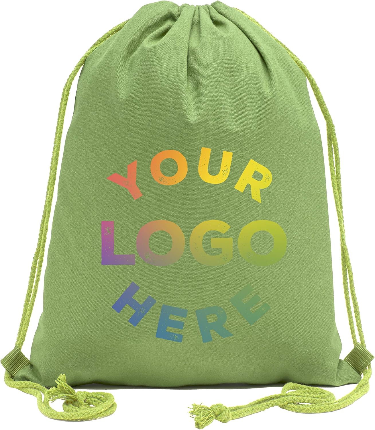 Mato & Hash Wholesale Custom Drawstring Backpacks, Personalized Promotional Cotton Bags - 20PK Lime CE2725