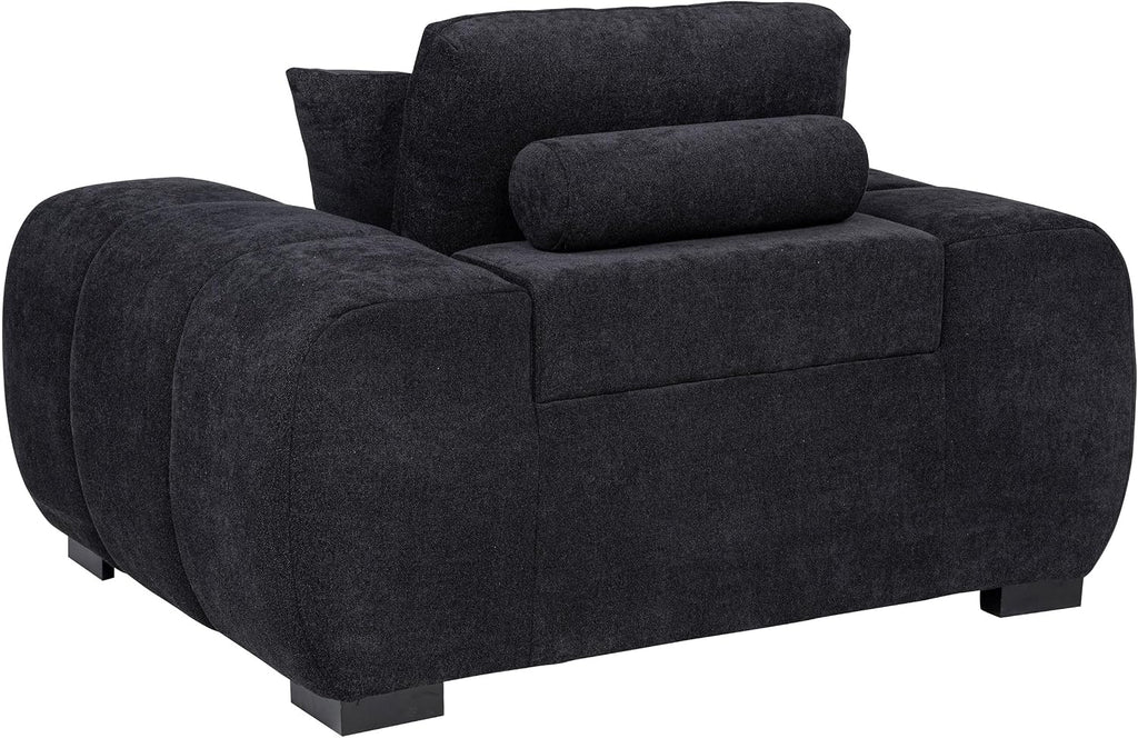 Coaster Home Furnishings - Octavia - Fabric Upholstered Accent Chair with Track Arms, Tufted Back, Curved Shape and Pocket Coil Seating - Living Room - Black - 511063