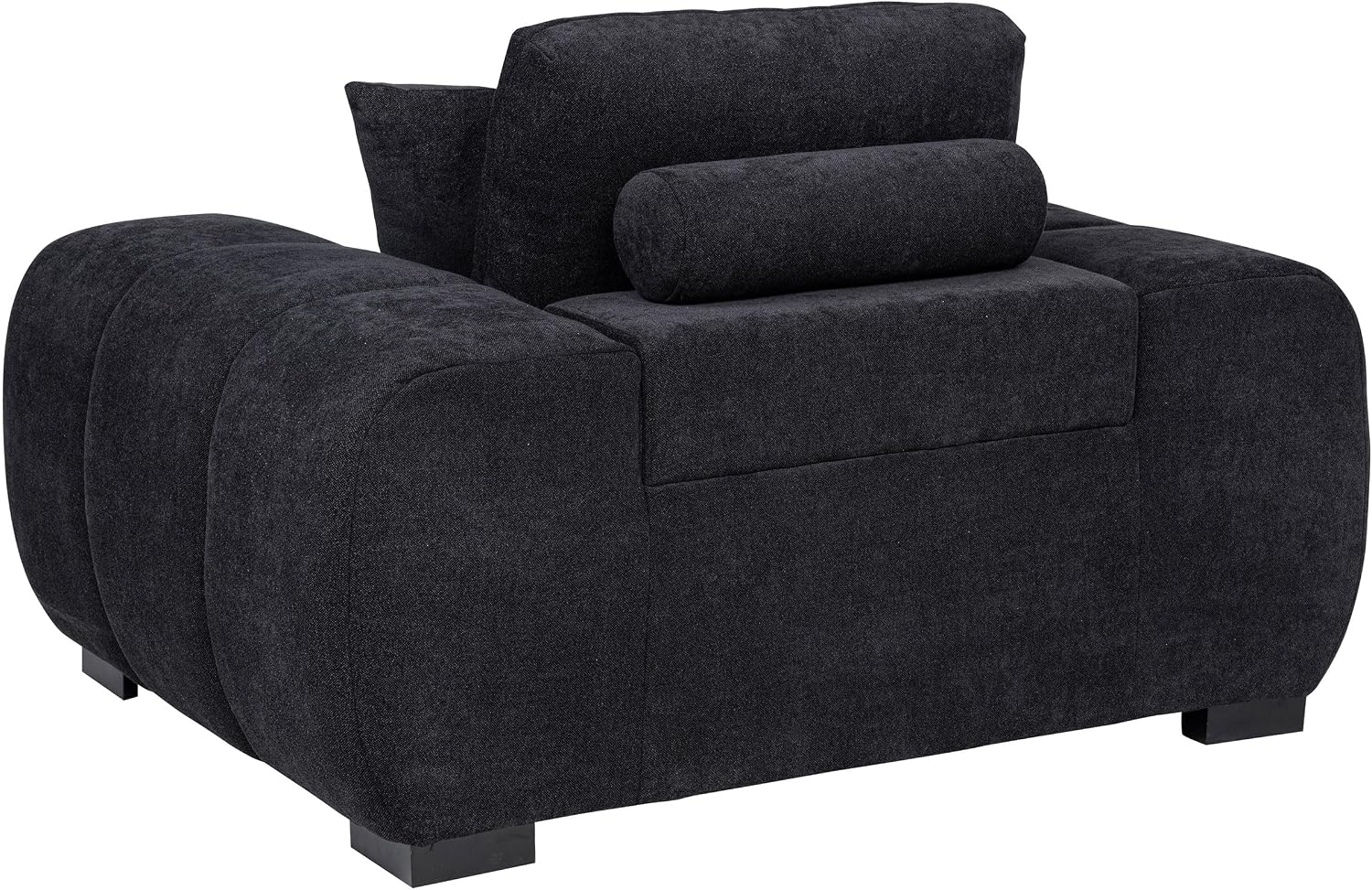 Coaster Home Furnishings - Octavia - Fabric Upholstered Accent Chair with Track Arms, Tufted Back, Curved Shape and Pocket Coil Seating - Living Room - Black - 511063