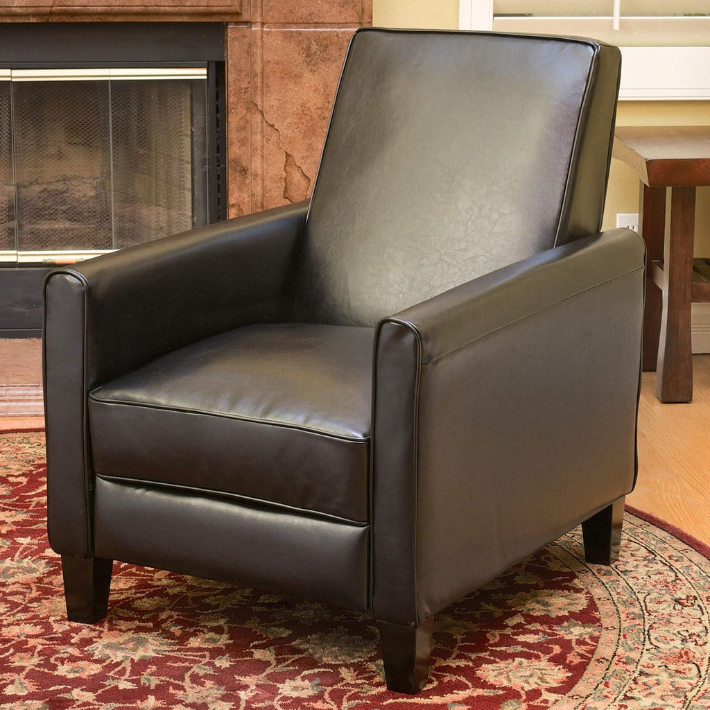 GDFStudio Lucas Space-Saving Leather Recliner | Perfect for Home or Office | Ideal Furnishing Option for Smaller Living Spaces
